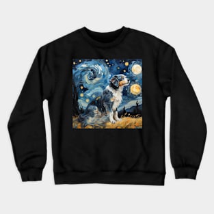 Shetland Sheepdog In Starry Night Crewneck Sweatshirt